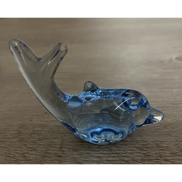 Hand Blown Glass Dolphin Figurine - Picture 2 of 3